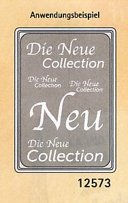 Plakat Karton DIN A4 Die neue Collektion Silber/weiß