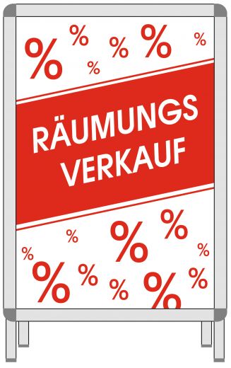 Rahmenplakat DIN A1 Räumungsverkauf %% rot/weiß Papier