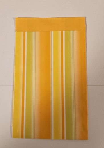 Flachbeutel 9,5x14cm,orange gestreift