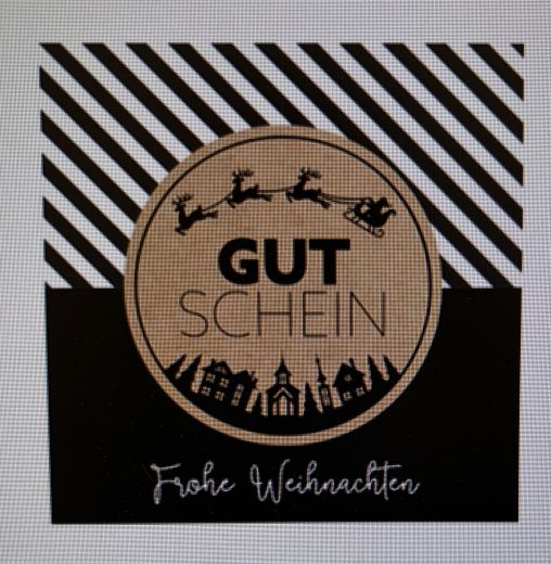 Gutschein Present Weihnachten schwarz/weiß