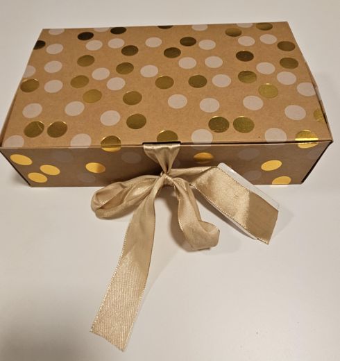 Geschenkkartons Natur gepunktet 23x14x5,5cm