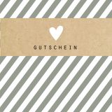 Gutschein Present Streifen grau