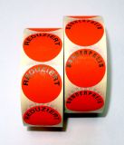 Klebeetiket rund Ø 32mm leuchtrot bedruckt