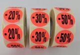 Klebeetiket rund Ø 32mm leuchtrot bedruckt