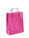 Tragetasche Papier farbig Flachhenkel weiß 18+8x22cm