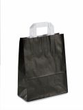 Tragetasche Papier farbig Flachhenkel weiß 22+10x28cm