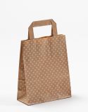 Papiertragetasche uni mit weißen Punkten Flachhenkel 18+8x22cm
