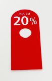 Hänger Ständer BIS ZU 20% 8,5x23cm rot/weiß