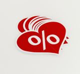 Kette Herz % Zeichen rot/weiß