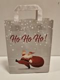 Papiertragetasche Santa Claus 22+10x28cm, Flachhenkel, Bund 50 Stück