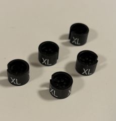 Größenreiter rund Mini schwarz mit Größenangabe