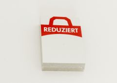 Preisschild Reduziert Tasche weiß/rot