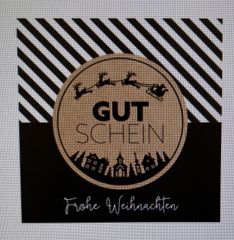 Gutschein Present Weihnachten schwarz/weiß